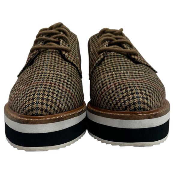 Halogen X Atlantic Pacific Womens 6.5 Brown Oxford Platform Gabriela Plaid - Picture 7 of 11